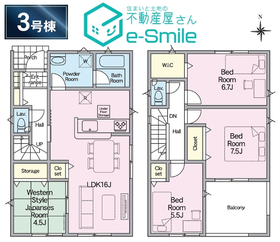 Ｃｒａｄｌｅ　ｇａｒｄｅｎ　松木町第１ 　３号棟 間取り図