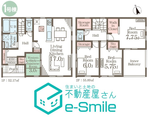 Ｌｉｖｅｌｅ　Ｇａｒｄｅｎ．Ｓ　笹谷塗谷地　１号棟 間取り図