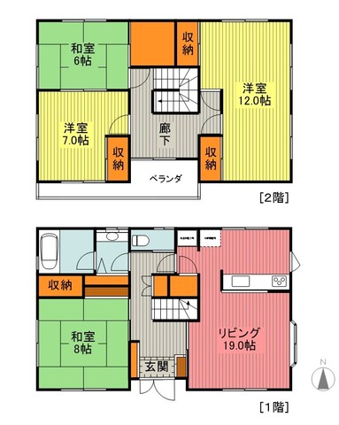 【中古物件】二本松市木ノ崎 間取り図