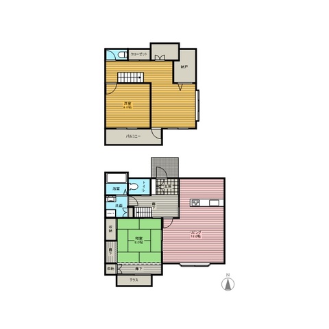 【中古物件】飯坂町平野 間取り図
